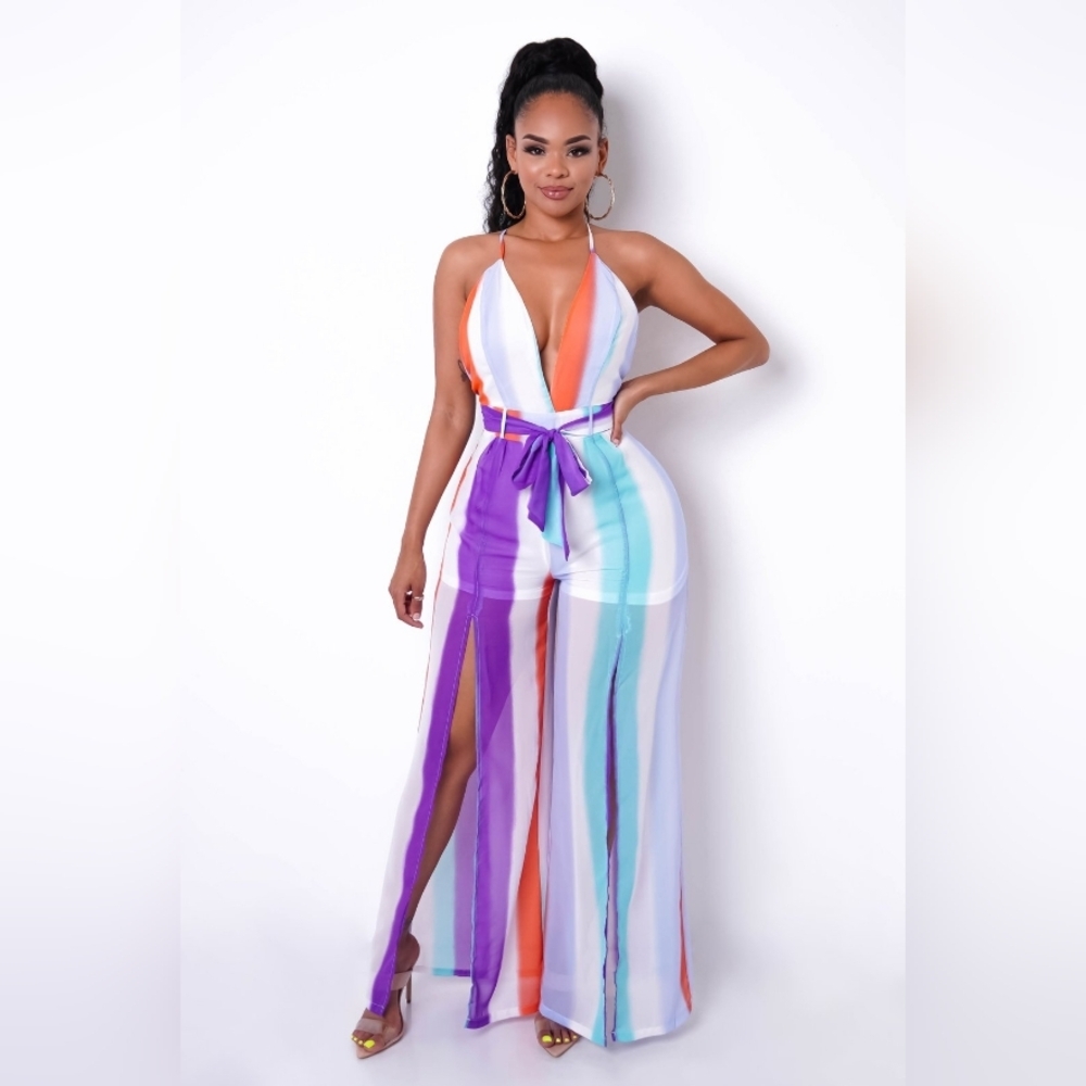 NEW! Multicolor Halter Jumpsuit